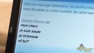 Fullos fiatal arab kiscsaj szopja a brét