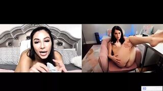 Evelyn Claire és Gianna Dior tini leszbi web kamerás önnönélvezése